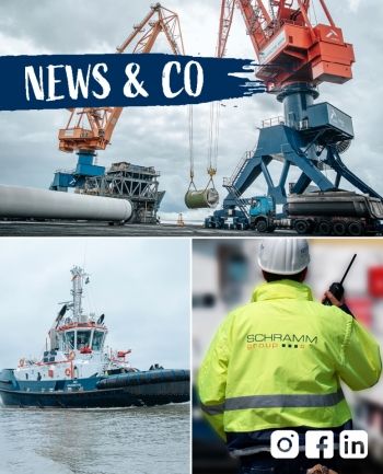 Eine Bildercollage mit Schlepper, Arbeiter und Krane vom Elbehafen.